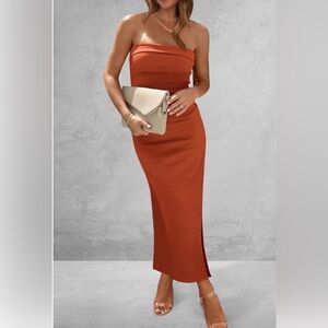 NWT PRETTYGARDEN Women's Summer Bodycon Maxi Tube Dress Ribbed Strapless